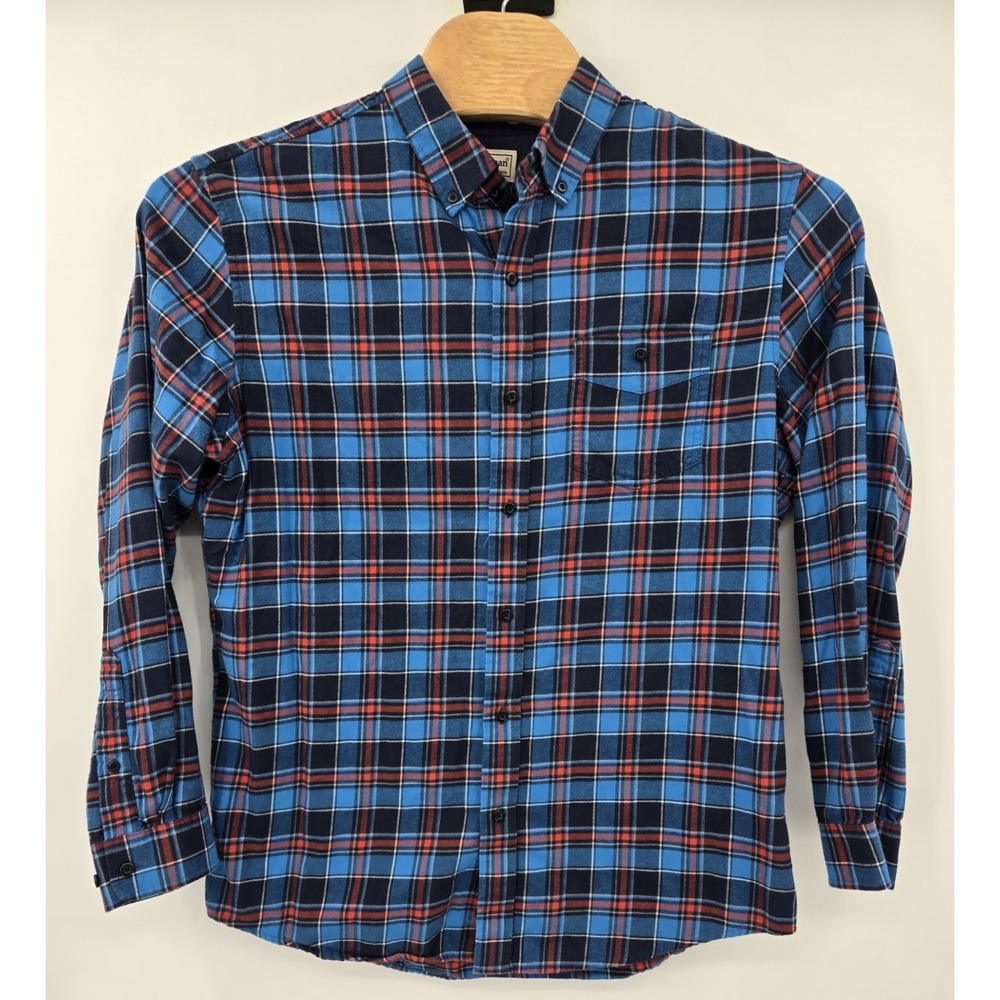 LL Bean Flannel Shirt Mens L Scotch Tartan Plaid Button Down Slightly Fitted - Picture 2 of 6